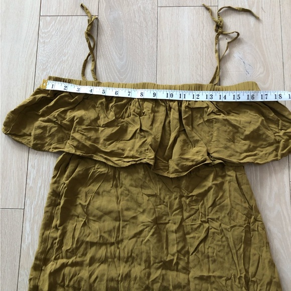 H&M Off the Shoulder Strappy Dress in Olive Green Size 6 - Picture 2 of 8